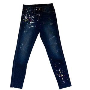 ZARA "Paint Speckled Dark Wash Jeans Size 4